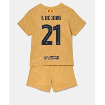 FC Barcelona F. De Jong 21 Auswärtstrikot Kit Kinder 2022 2023