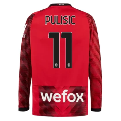 Günstige AC Milan Christian Pulisic 11 Langarm Heimtrikot 2023/24