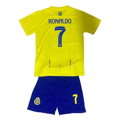 Günstige Al Nassr FC Cristiano Ronaldo 7 Kinder Heim Trikotsatz 2023/24