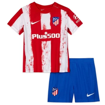 Günstige Atlético Madrid Kinder Heim Trikotsatz 2021-22