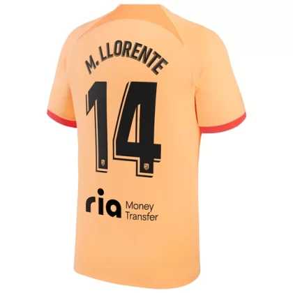 Günstige Atlético Madrid M. Marcos Llorente 14 3. Ausweichtrikot 2022-23