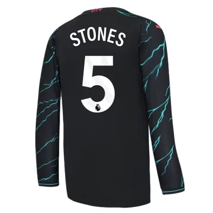 Günstige Manchester City Stones 5 Langarm 3. Ausweichtrikot 2023/24