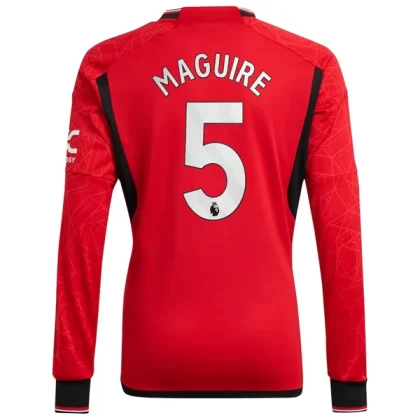 Günstige Manchester United Maguire 5 Langarm Heimtrikot 2023/24