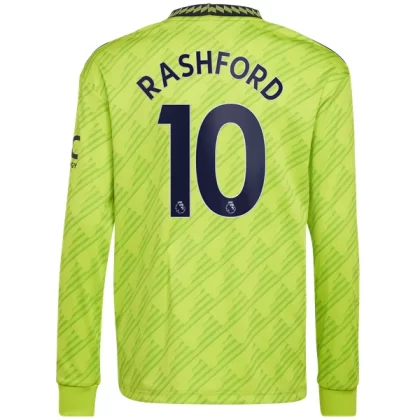 Günstige Manchester United Marcus Rashford 10 Langarm 3. Ausweichtrikot 2022-23