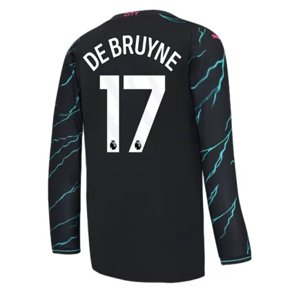 Manchester City Fußballtrikots 2023-24 Kevin De Bruyne 17 Langarm 3. trikot