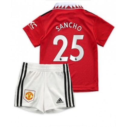 Manchester United Jadon Sancho 25 Heimtrikot Kit Kinder 2022-23