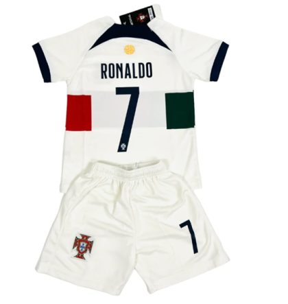 Portugal Ronaldo 7 Auswärtstrikot Kit Kinder 2022