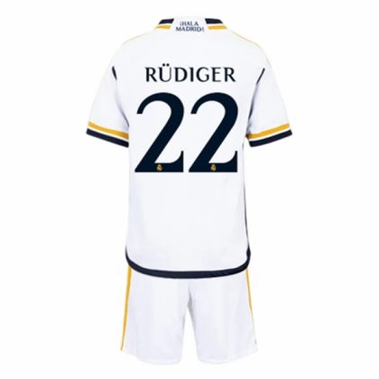 Real Madrid Antonio Rüdiger 22 Heimtrikot Kit Kinder 2023 2024