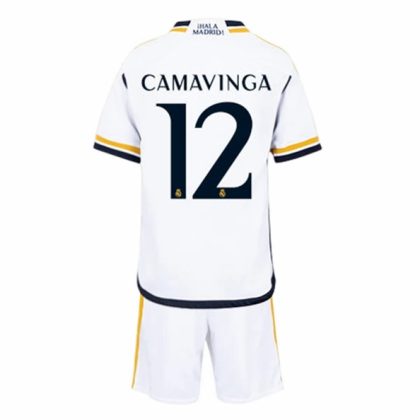 Real Madrid Camavinga 12 Heimtrikot Kit Kinder 2023 2024