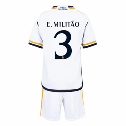 Real Madrid E. Militao 3 Heimtrikot Kit Kinder 2023 2024