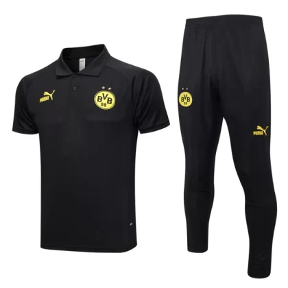 BVB Borussia Dortmund Trainings Poloshirt Anzüge Anzüge 2023-24 – Schwarz