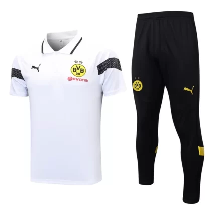 BVB Borussia Dortmund Trainings Poloshirt Anzüge Anzüge 2023-24 – Weiß