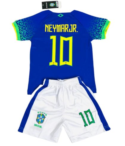 Brasilien Neymar Jr 10 Auswärtstrikot Kit Kinder 2022