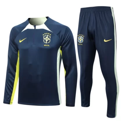 Brasilien Trainingsanzüge 2023-24 – 1-4 Zip Blau