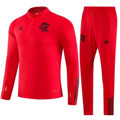 CR Flamengo Kinder Trainingsanzüge 2023-24 – 1-4 Zip Rot