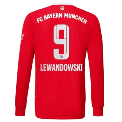 FC Bayern München Fußballtrikots 2022-23 Robert Lewandowski 9 Langarm Heimtrikot