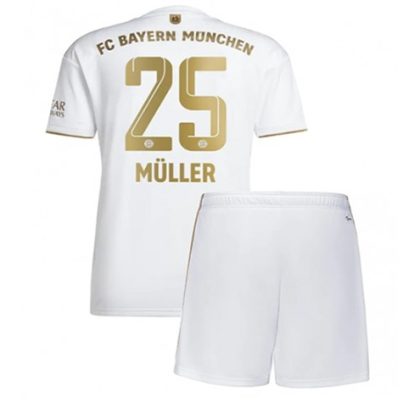 FC Bayern Munich Thomas Müller 25 Auswärtstrikot Kit Kinder 2022-23