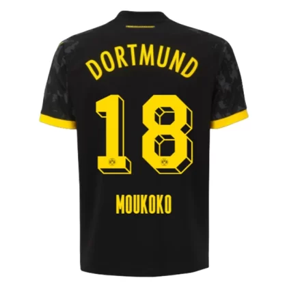 Günstige BVB Borussia Dortmund Moukoko 18 Auswärtstrikot 2023/24