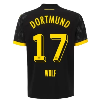 Günstige BVB Borussia Dortmund Wolf 17 Auswärtstrikot 2023/24