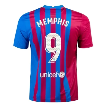 Günstige FC Barcelona Memphis Depay 9 Heimtrikot 2021-22