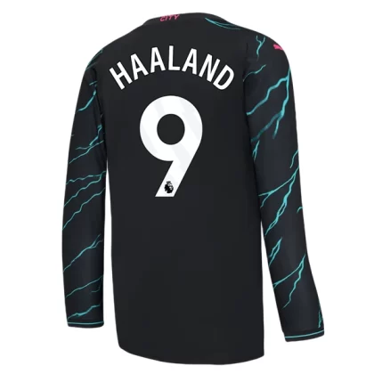 Günstige Manchester City Erling Haaland 9 Langarm 3. Ausweichtrikot 2023/24