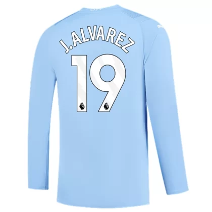 Günstige Manchester City J. Alvarez 19 Langarm Heimtrikot 2023/24