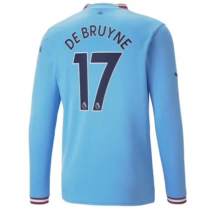 Günstige Manchester City Kevin De Bruyne 17 Langarm Heimtrikot 2022-23