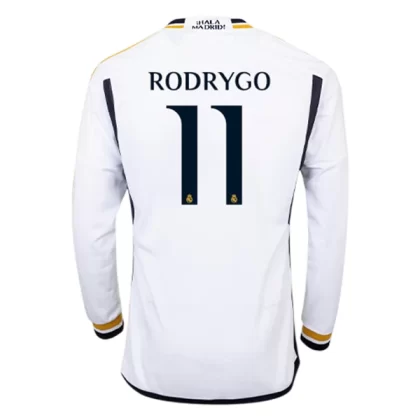 Günstige Real Madrid Rodrygo 11 Langarm Heimtrikot 2023/24