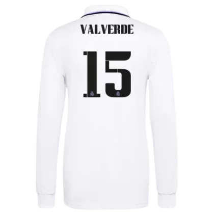 Günstige Real Madrid Valverde 15 Langarm Heimtrikot 2022-23