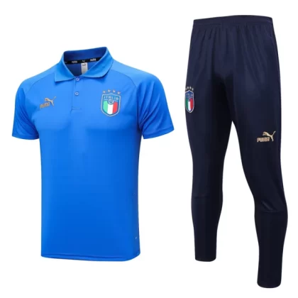 Italien Trainings Poloshirt Anzüge Anzüge 2023-24 – Blau