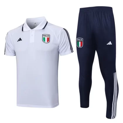 Italien Trainings Poloshirt Anzüge Anzüge 2023-24 – Weiß