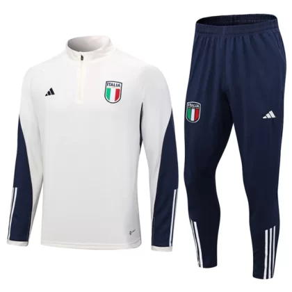 Italien Trainingsanzüge 2023-24 – 1-4 Zip Weiß