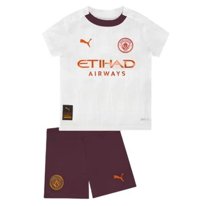 Manchester City 2023-24 Auswärtstrikot Kit Kinder