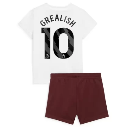 Manchester City 2023-24 Jack Grealish 10 Auswärtstrikot Kit Kinder