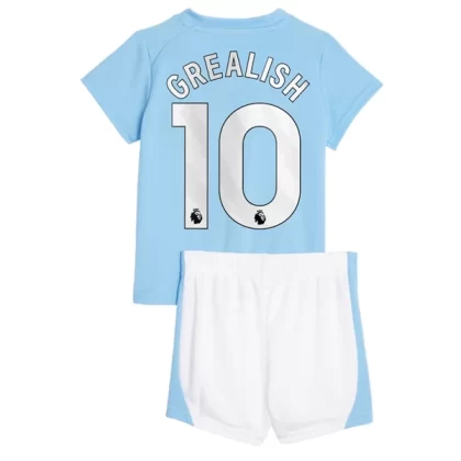 Manchester City 2023-24 Jack Grealish 10 Heimtrikot Kit Kinder