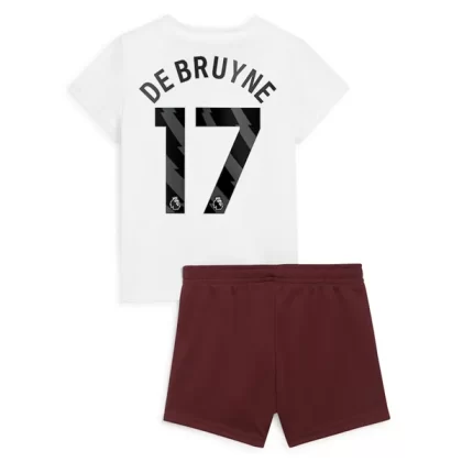 Manchester City 2023-24 Kevin De Bruyne 17 Auswärtstrikot Kit Kinder