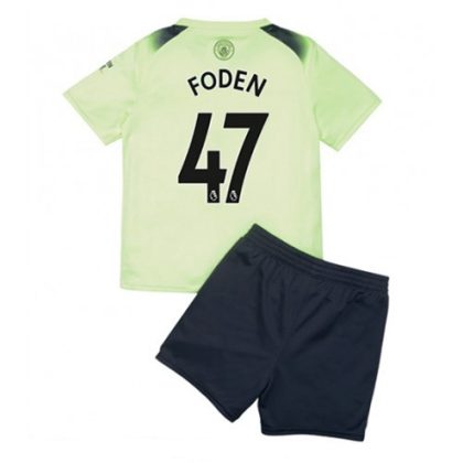 Manchester City Phil Foden 47 3. trikot Kit Kinder 2022-23