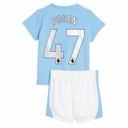 Manchester City Phil Foden 47 Heimtrikot Kit Kinder 2023 2024