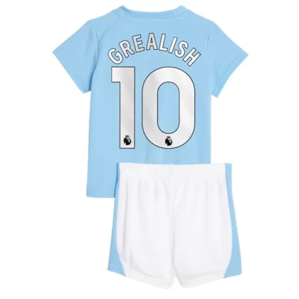 Manchester City Trikotsatz Kinder 2023-24 Jack Grealish 10 Heimtrikot