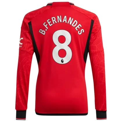 Manchester United Fußballtrikots 2023-24 B.Fernandes 8 Langarm Heimtrikot