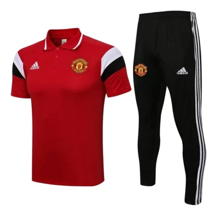 Manchester United Trainings Poloshirt Anzüge Anzüge 2022-23 – Rot Schwarz Weiß