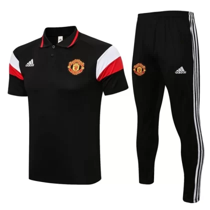 Manchester United Trainings Poloshirt Anzüge Anzüge 2022-23 – Schwarz Rot Weiß