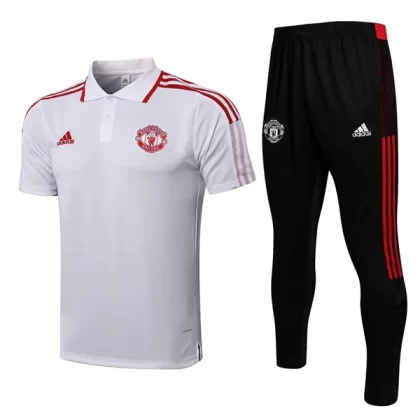 Manchester United Trainings Poloshirt Anzüge Anzüge 2022-23 – Weiß Rot Weiß