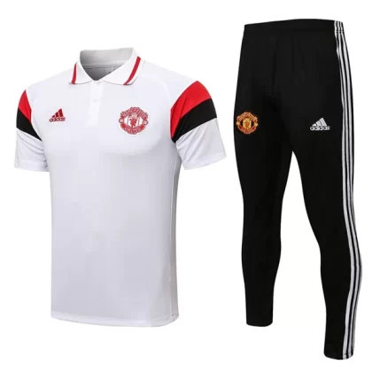 Manchester United Trainings Poloshirt Anzüge Anzüge 2022-23 – Weiß Schwarz Rot