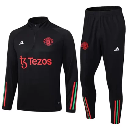 Manchester United Trainingsanzüge 2023-24 – 1-4 Zip Schwarz