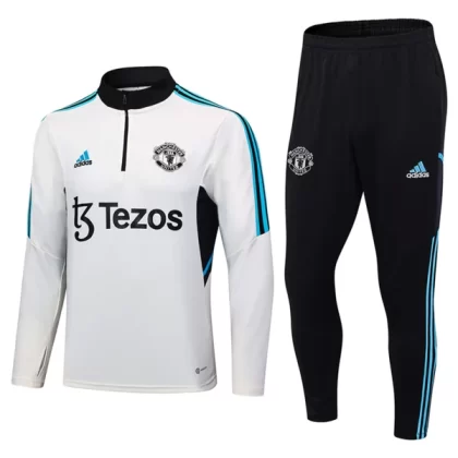 Manchester United Trainingsanzüge 2023-24 – 1-4 Zip Weiß