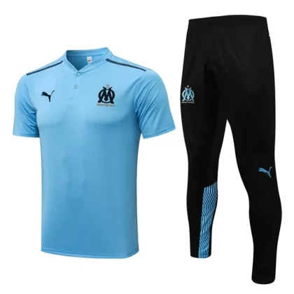 Olympique de Marseille Trainings Poloshirt Anzüge Anzüge 2022-23 – Hellblau