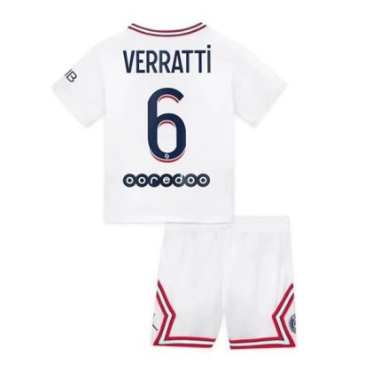 Paris Saint Germain PSG Marco Verratti 6 Fourth Heimtrikot Kit Kinder 2021-22