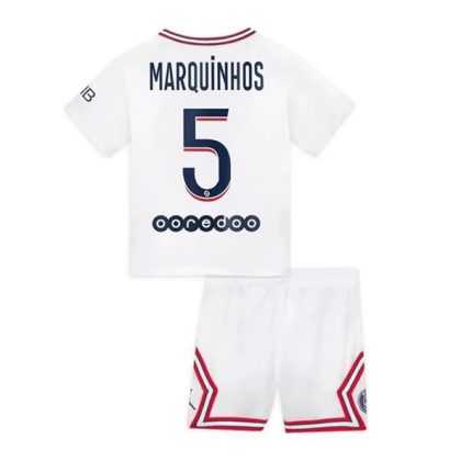 Paris Saint Germain PSG Marquinhos 5 Fourth Heimtrikot Kit Kinder 2021-22