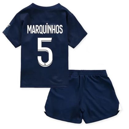 Paris Saint Germain PSG Marquinhos 5 Heimtrikot Kit Kinder 2022-23